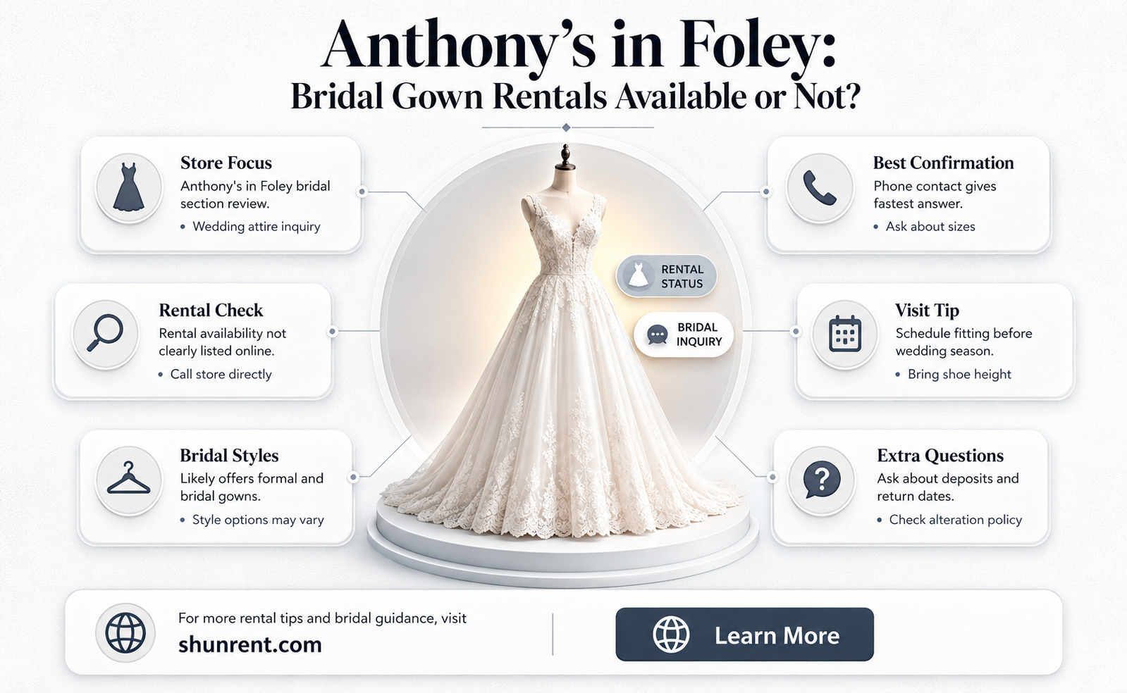 does anthonys in foley rent briadal gowns