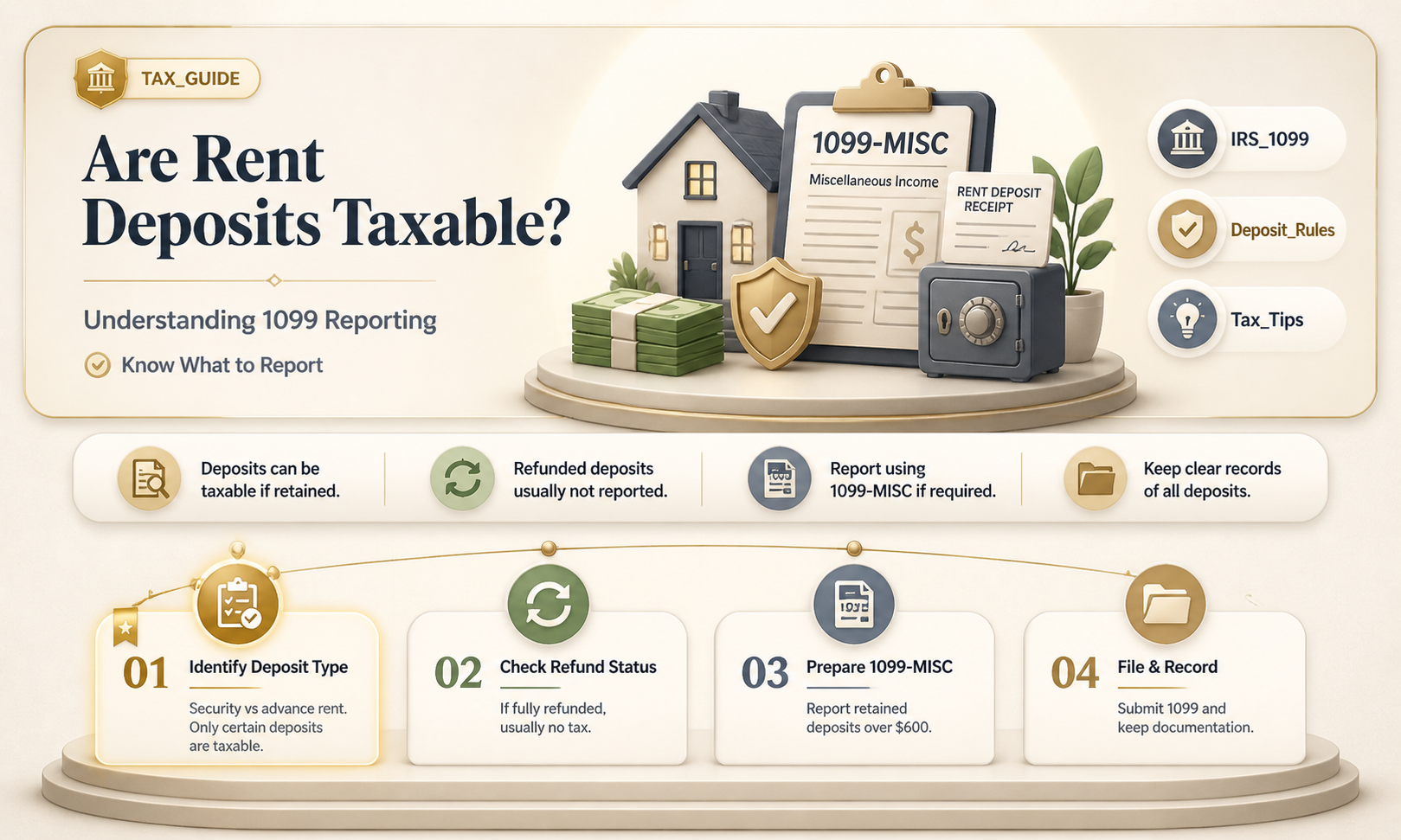 are rent deposits listed on a 1099