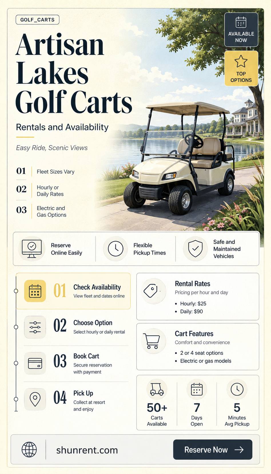does artisan lakes resort rent golf carts