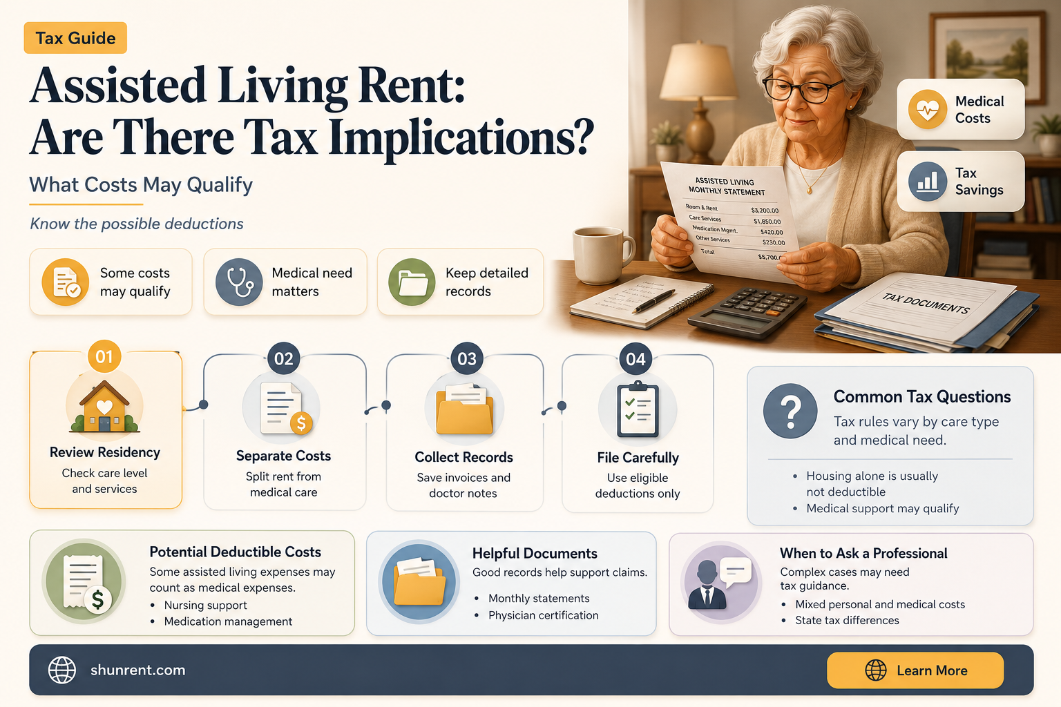 does assisted living charge tax on your rent
