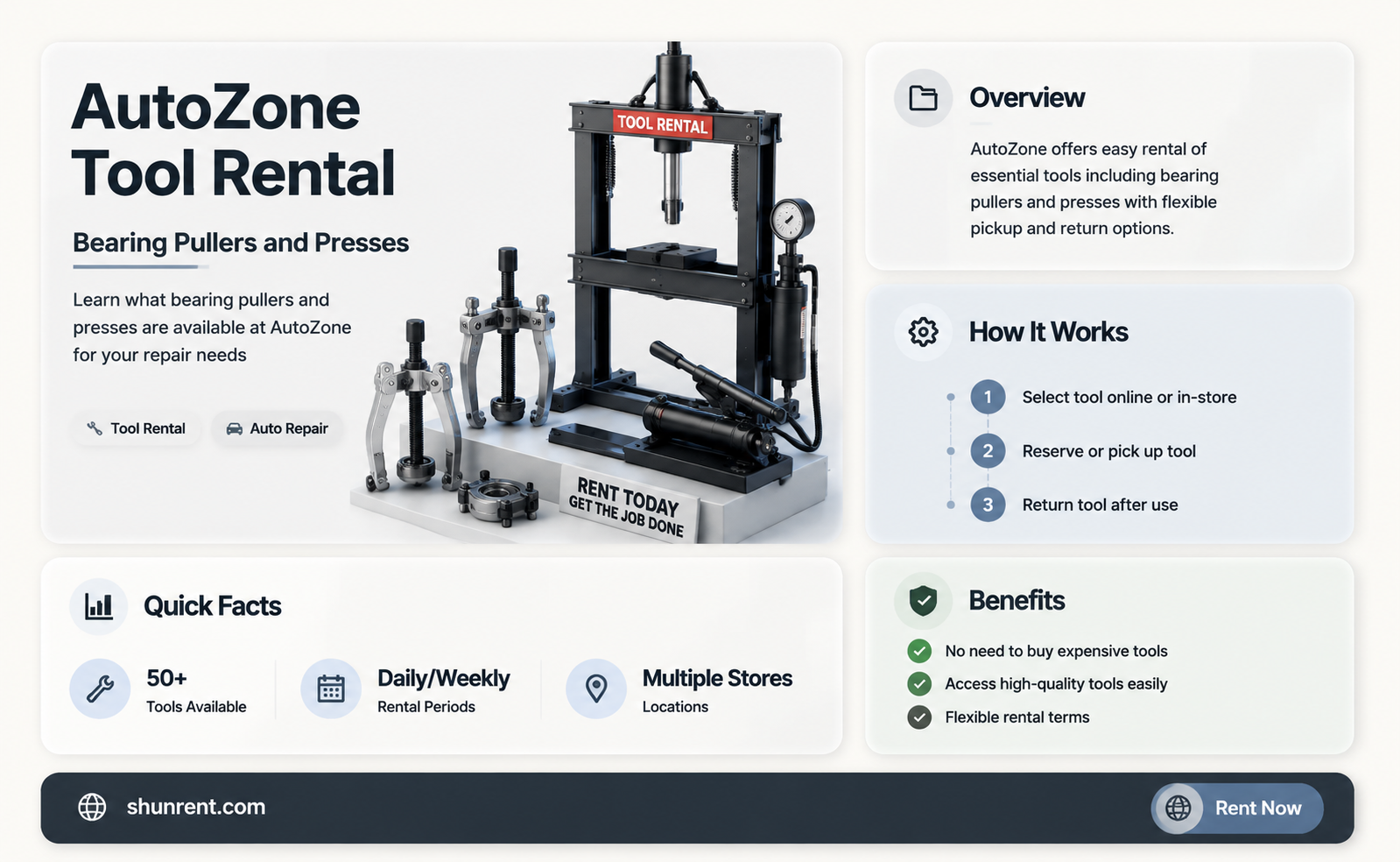 does autozone rent bearing pullers and presses