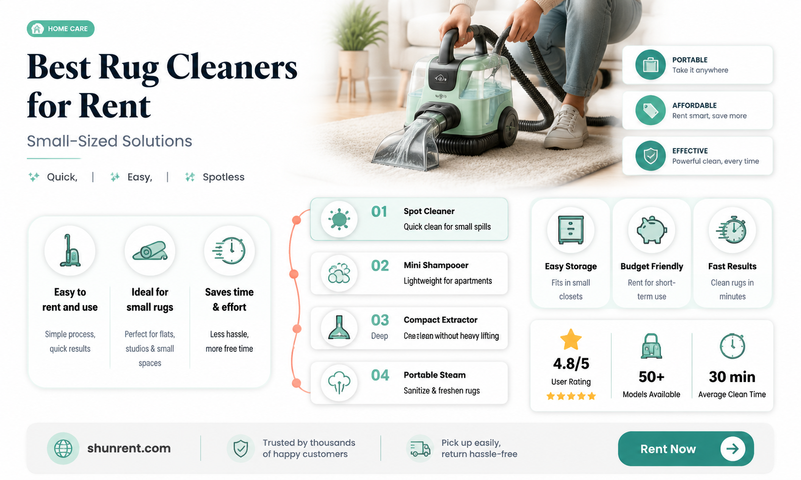 are there smaller size rug cleaners for rent