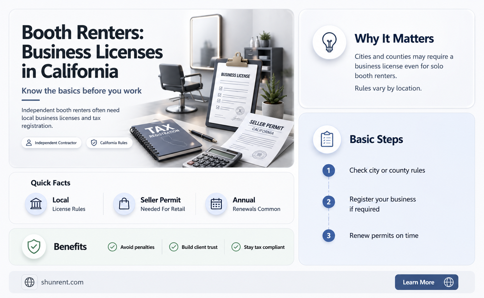 does a booth renter need a business license in california
