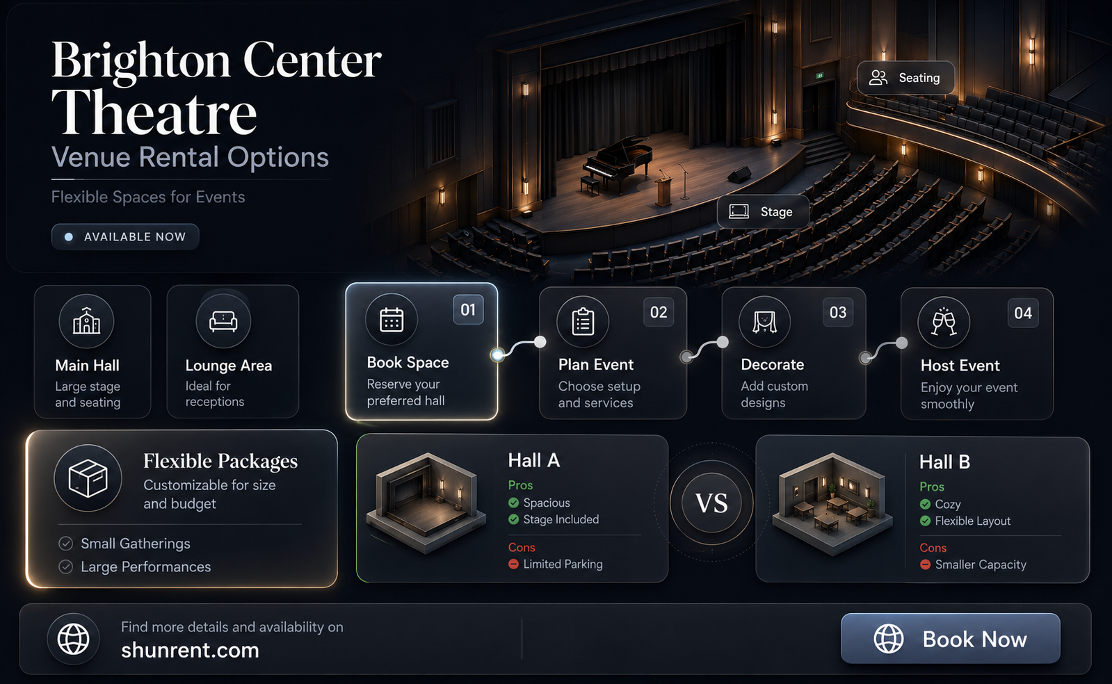 does brighton center for performing arts rent the theatre