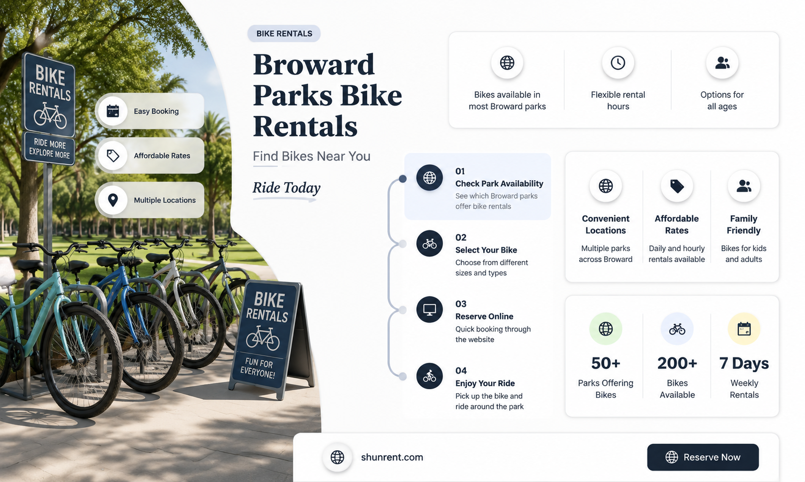 do broward parks have bike to rent