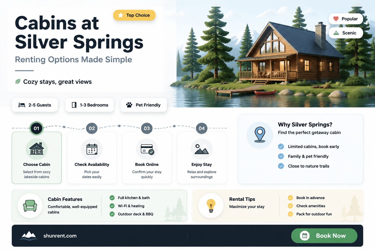 are there cabins for rent at silver springs state park