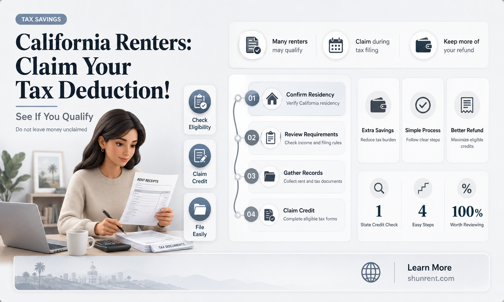 does california give taxpayers deduction for rent paid