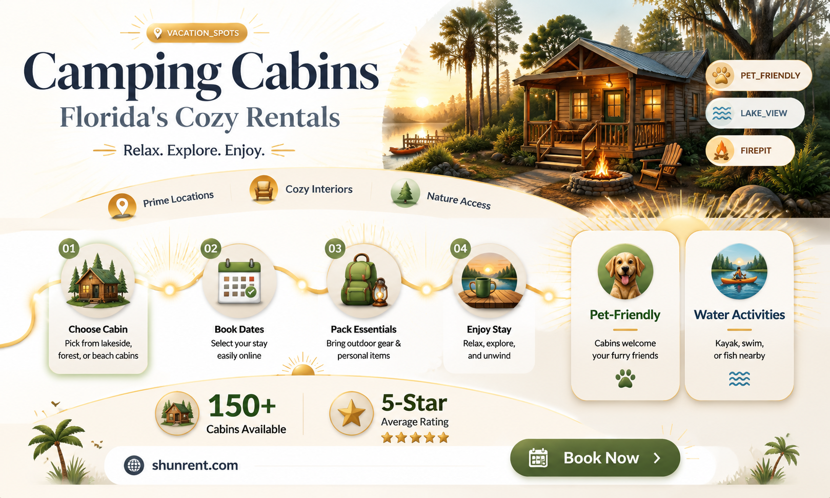 are there cabins in florda to rent at campgrounds