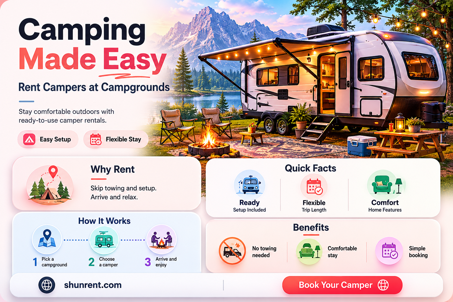 does anyone rent campers already at a campground