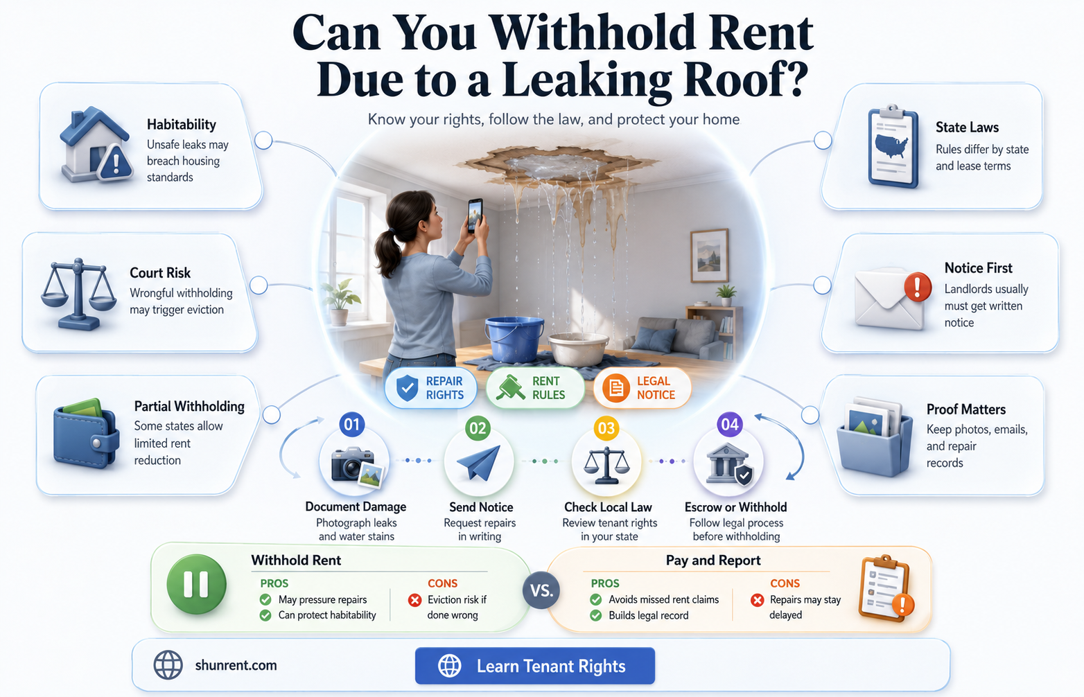 does a leaking roof merit witholding the rent