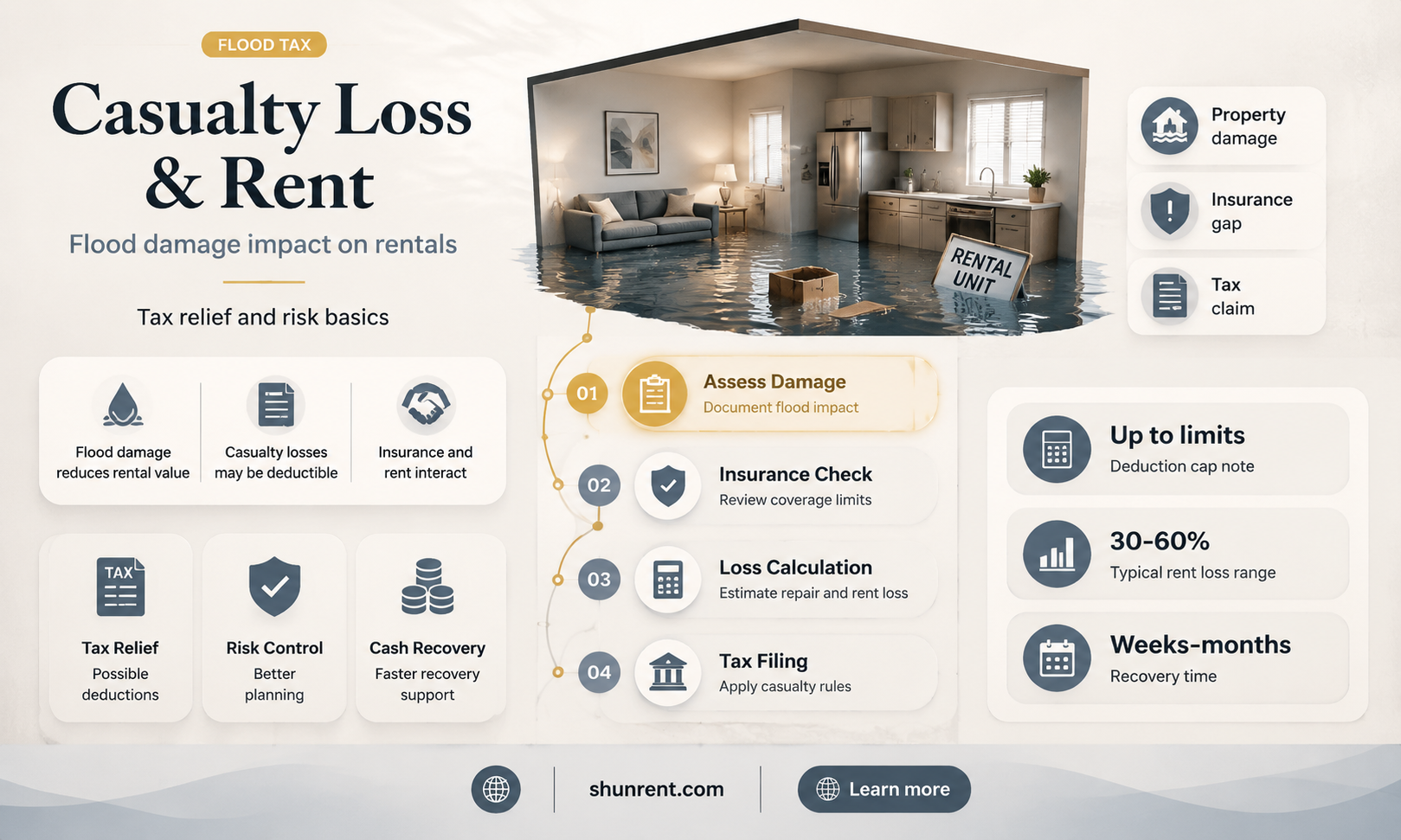 does casualty loss include lost rent from flood damage