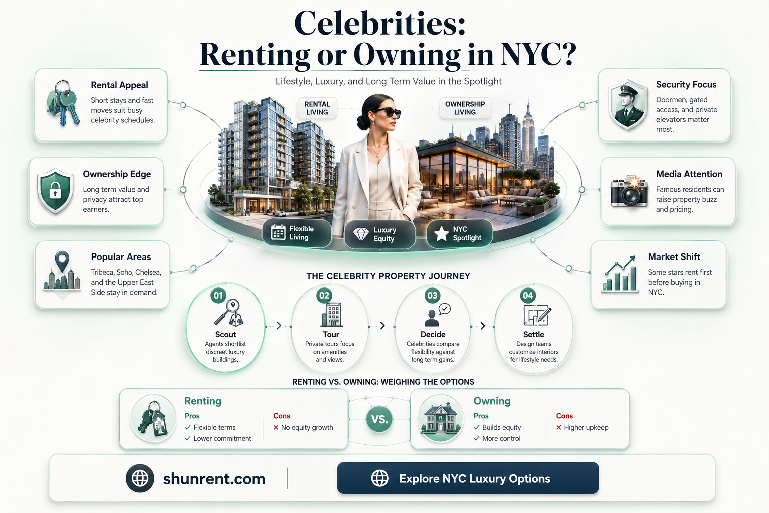 do celects own aparemetn in ny or just rent them