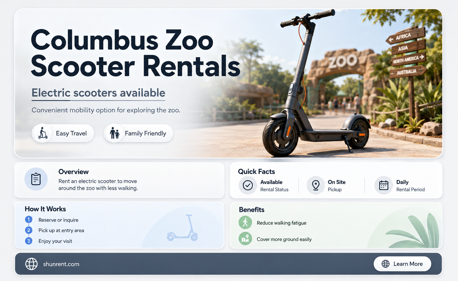 does columbus zoo have electric scotters for rent