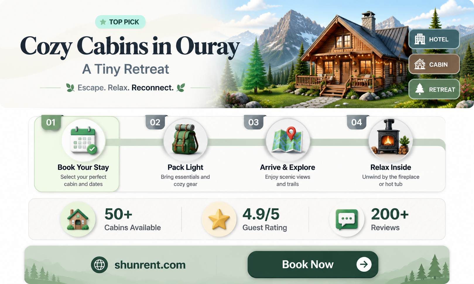 are there any tiny cabins for rent in ouray co