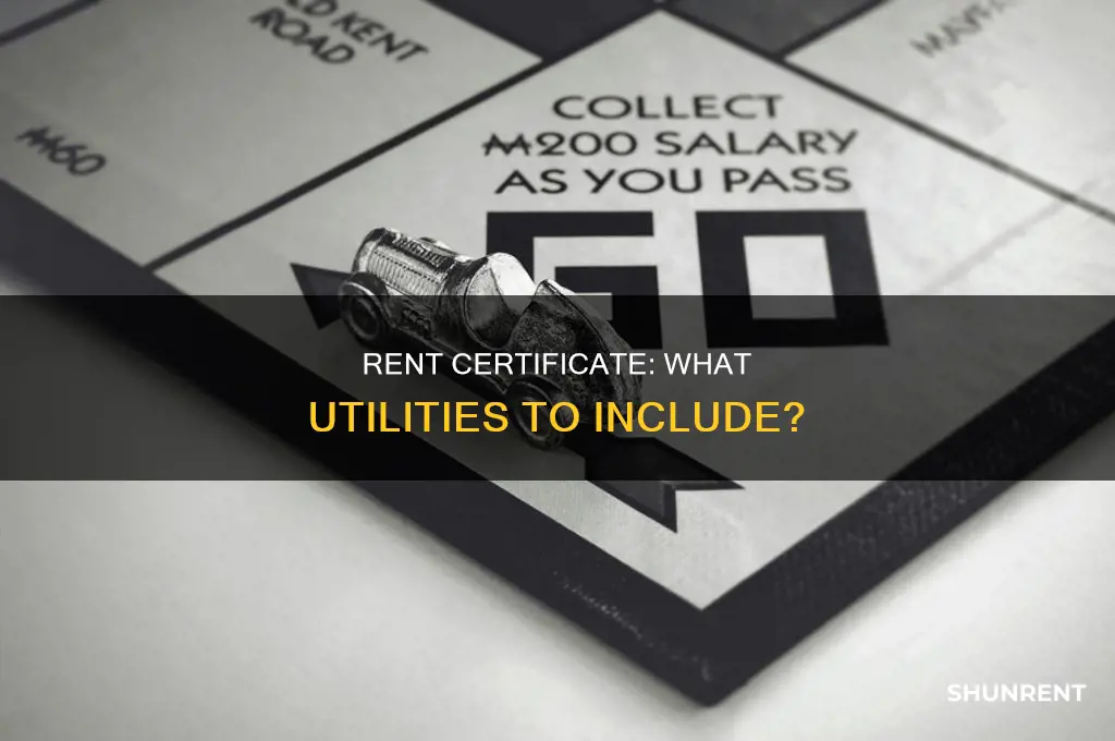 do i add urilities to a wisconsin rent certificate