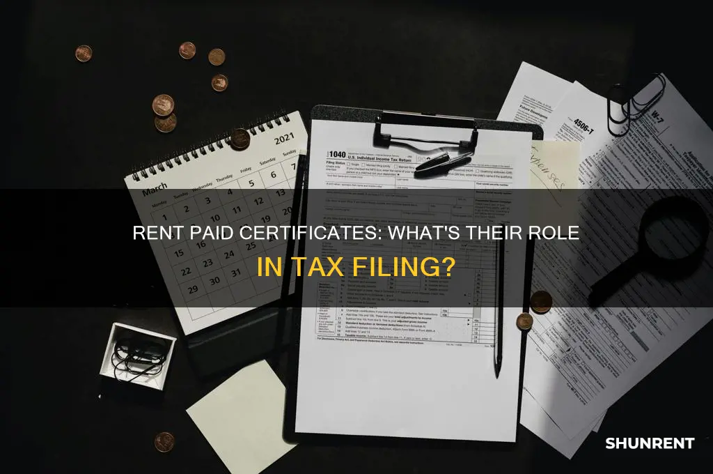 do i file certificate rent paid with taxes