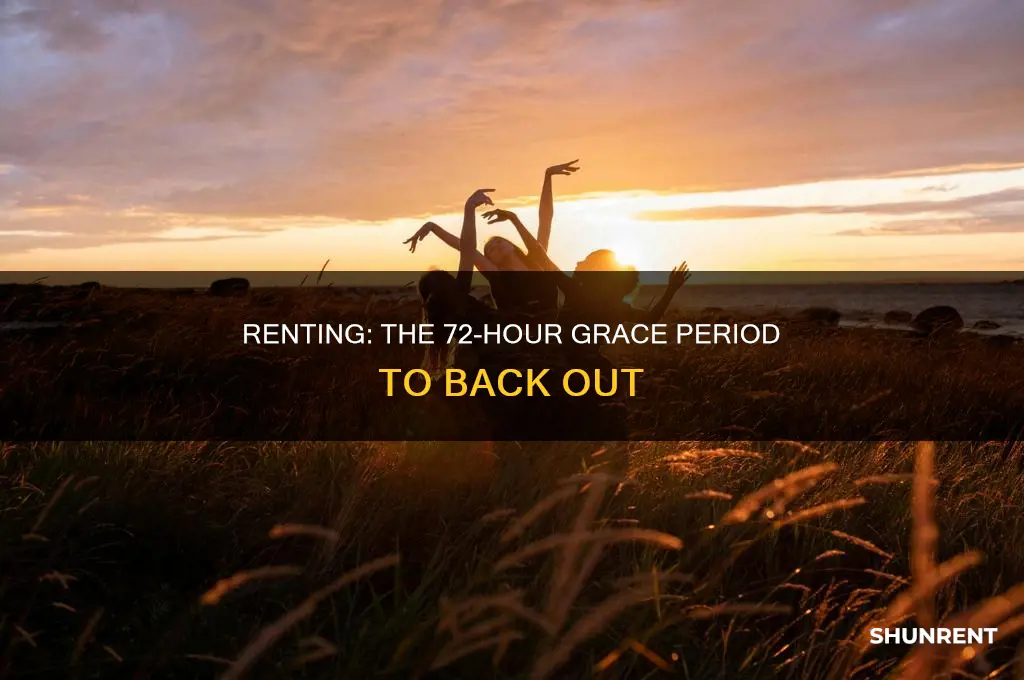 do i have 72 hours to back out of renting
