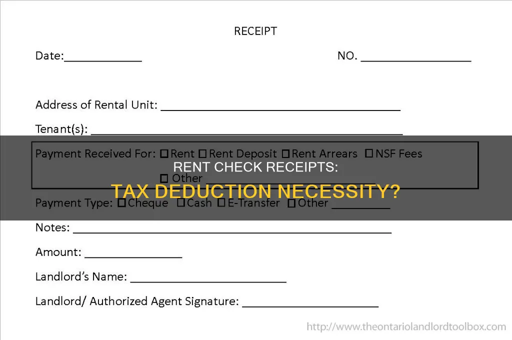 do i need my rent check receipts for taxes