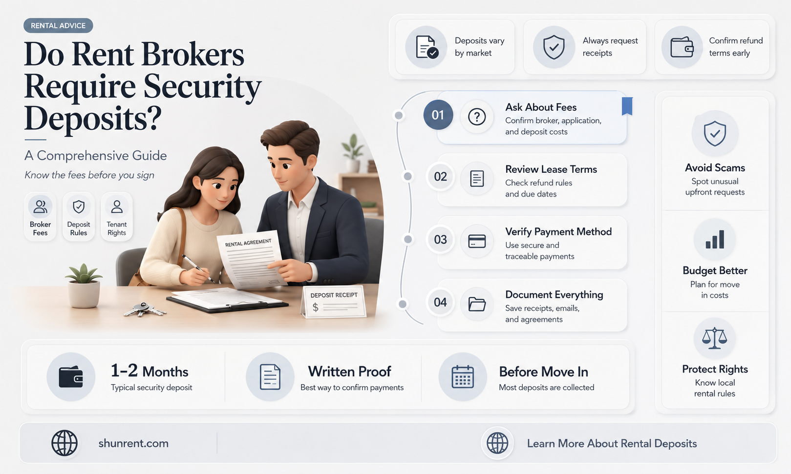 does a rent broker need security deposit