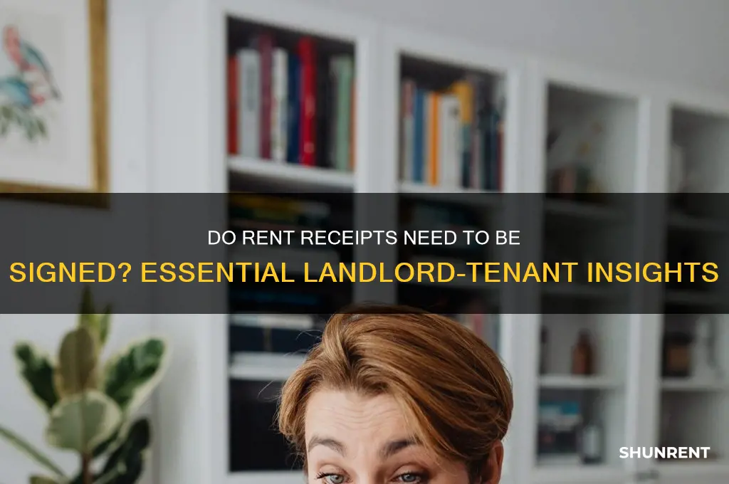 do rent receipts need to be signed