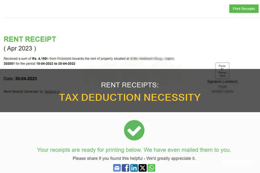 do you need a rent receipt for taxes