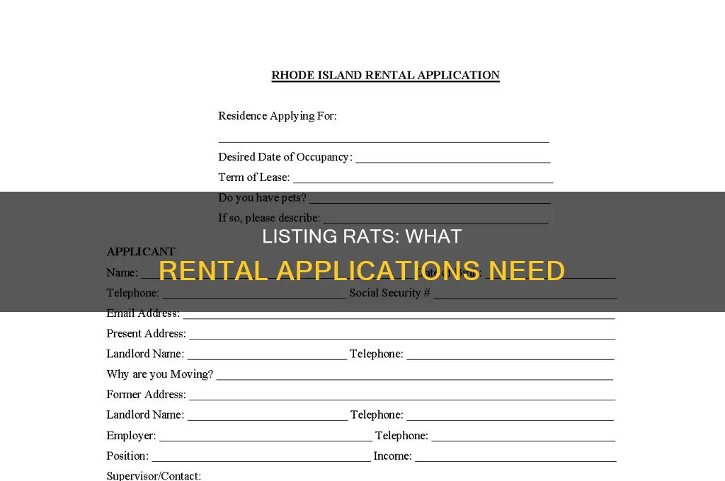 do you need to list rats on application for rent