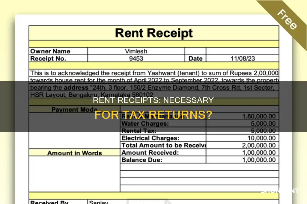 do you need to submit rent receipts with tax return