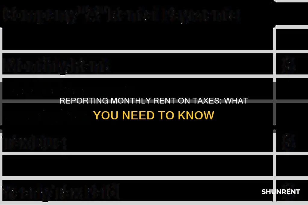 do you report monthly rent on taxes