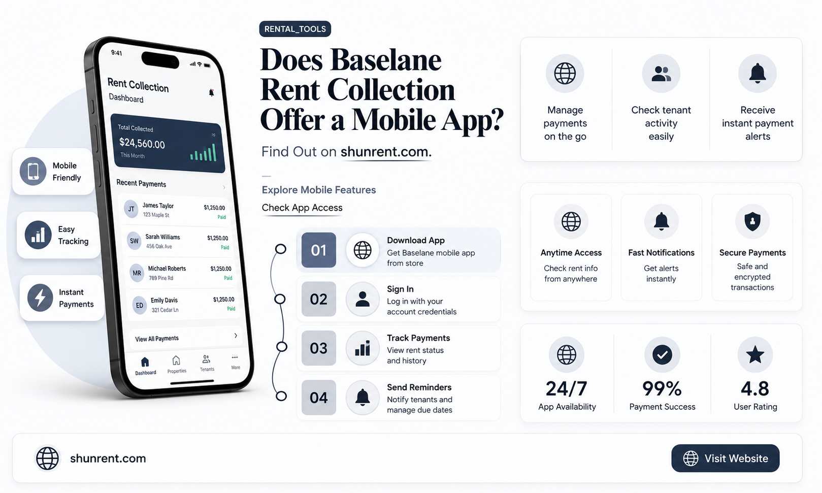 does baselane rent collection have an app