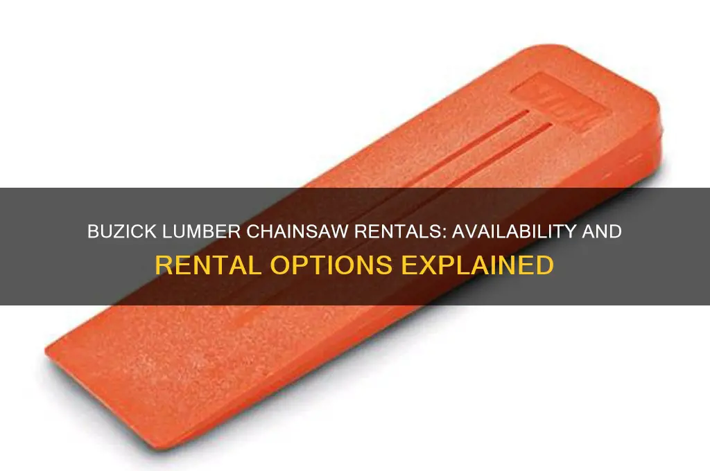 does buzick lumber have chainsaws to rent