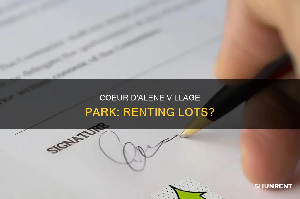 does couer d alene village park have lot rent