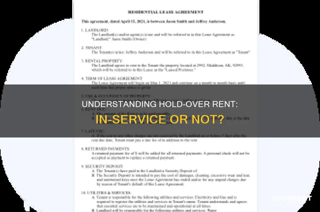 does hold over rent count as in service