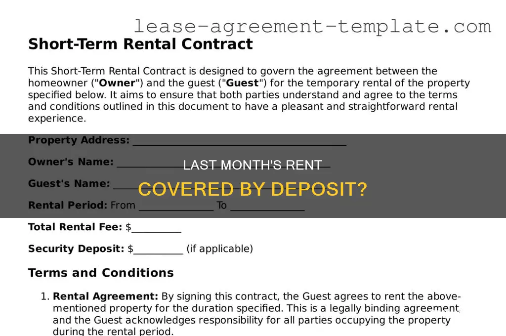 does my deposit cover last month