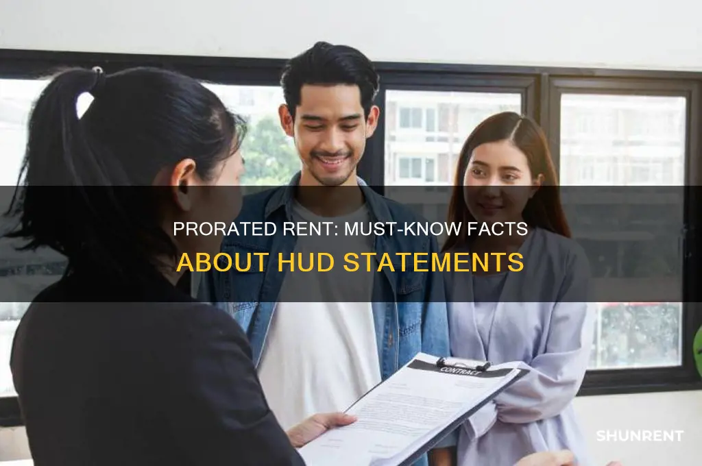 does prorated rent have to be on hud statement