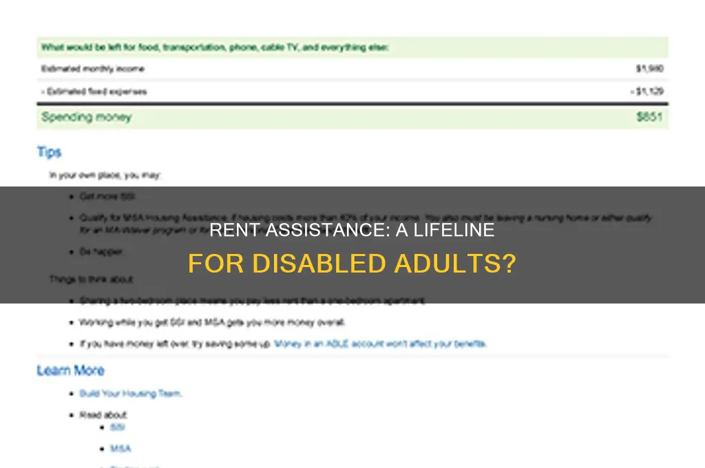 does rent assistance help only once for disabled adults