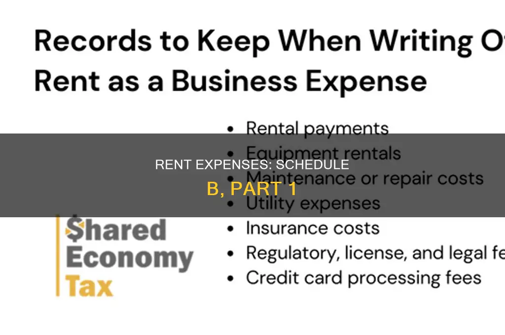 does rent go in schedule b part 1