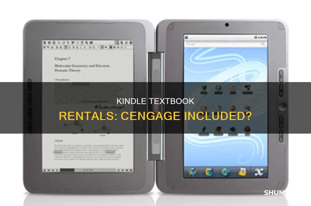 does the kindle rent a textbook version include cengage