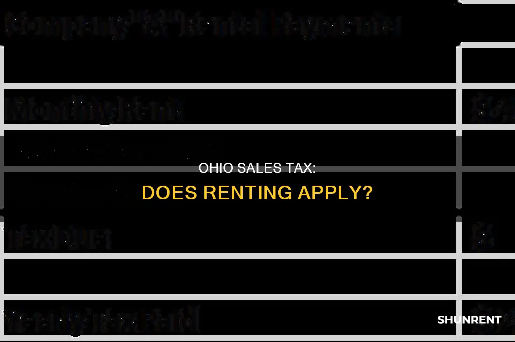does the state of ohio collect sales tax on rent
