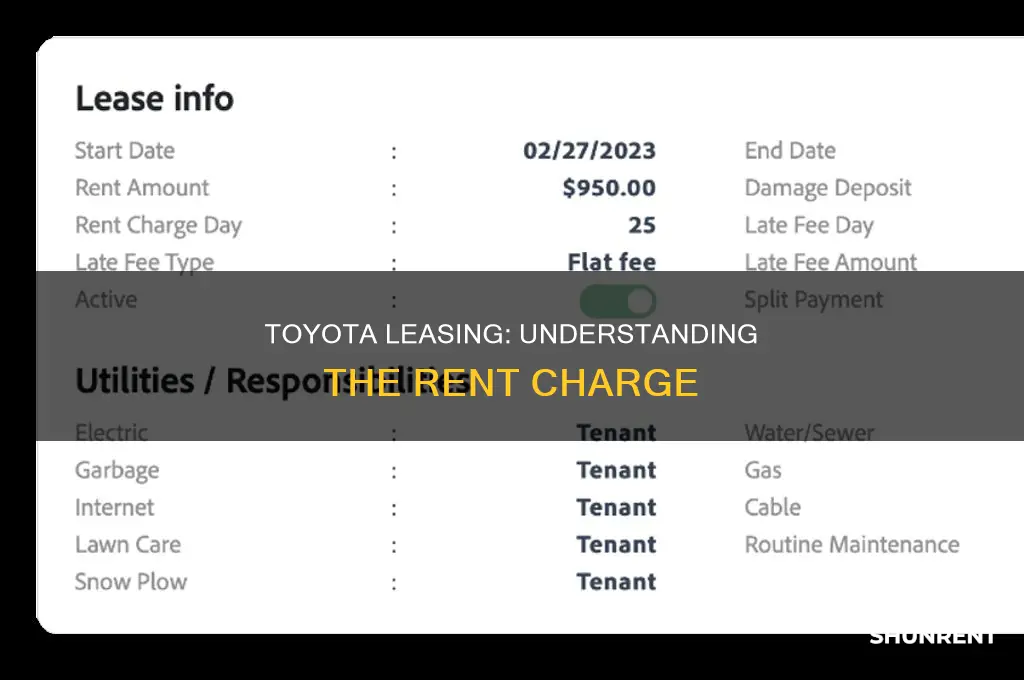 does toyota have a rent charge when leasing