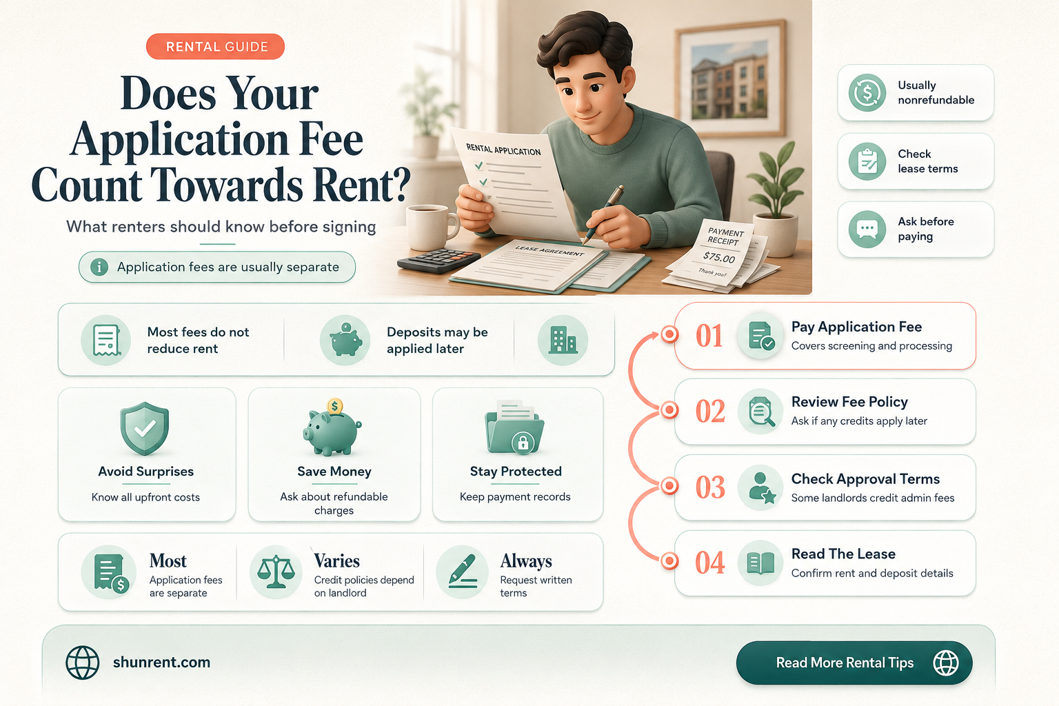 does app lication fee go towards rent