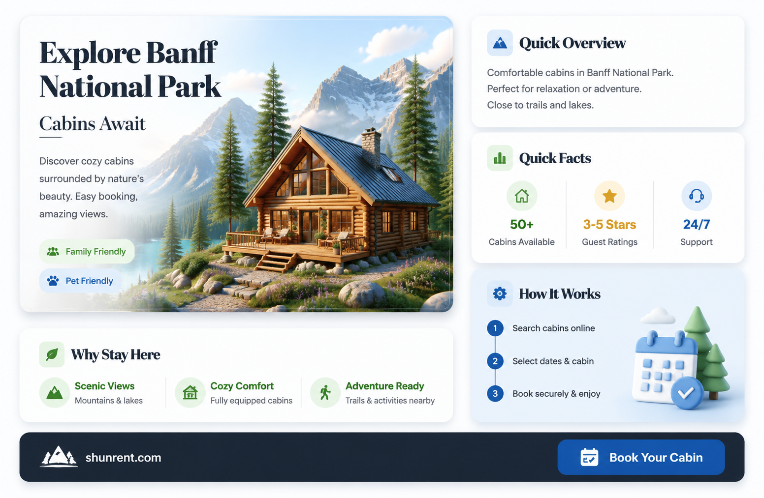 are there cabins to rent in banff national park