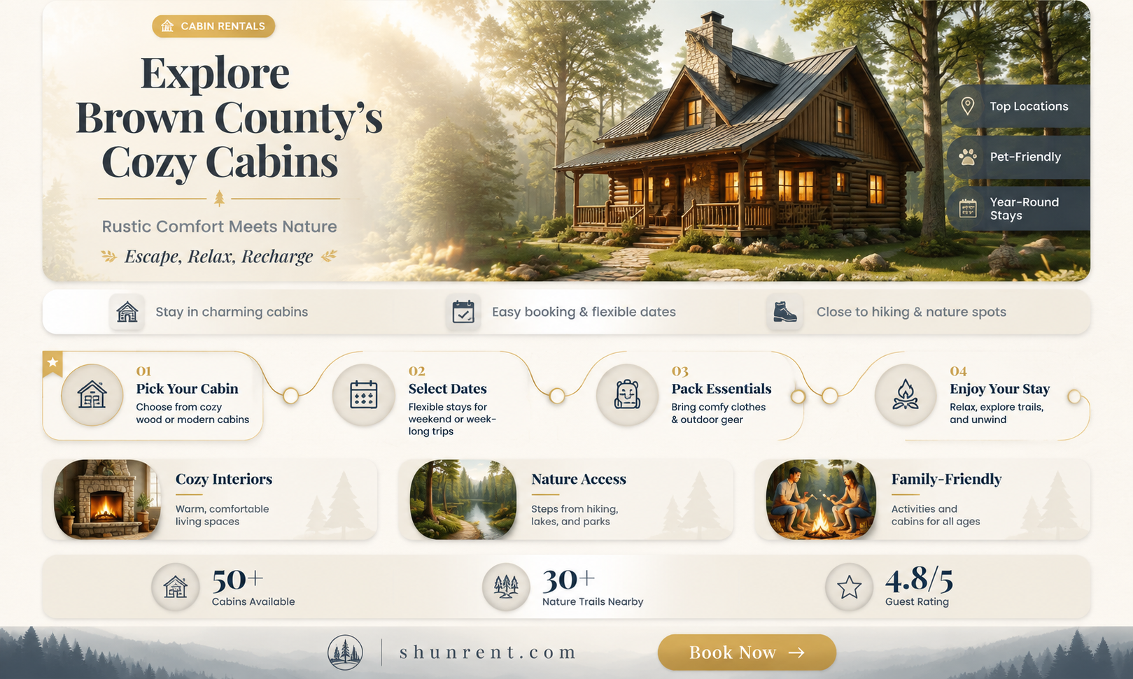 are there any cabins to rent in browns county