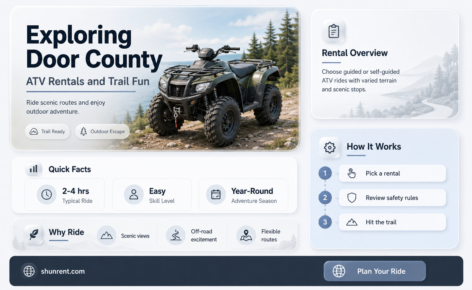 does anyone rent atvs in door county