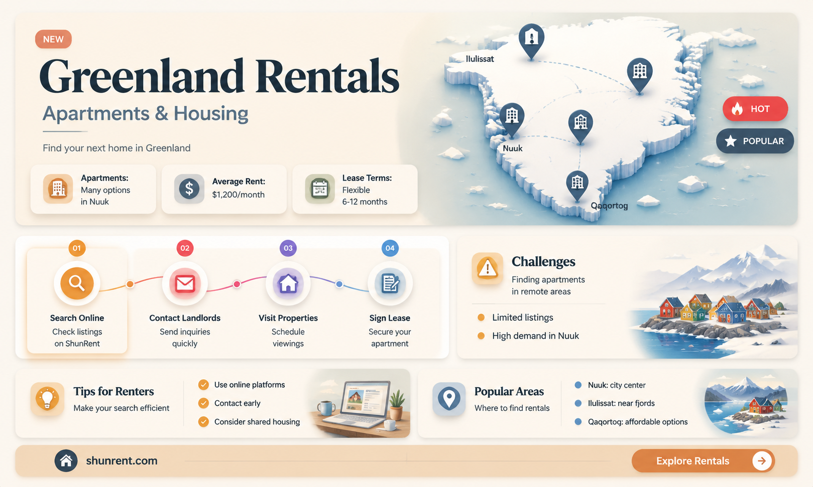 are there apts for rent in greenland