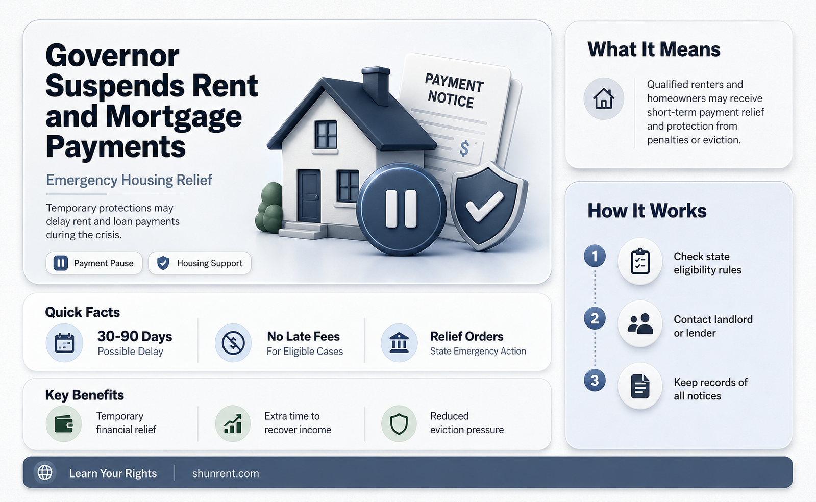 did the governor suspend rent and mortgage