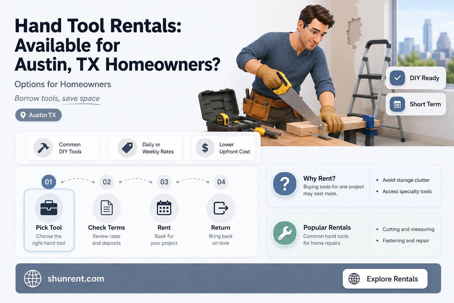 does anyone rent out hand tools to homeowners austin tx