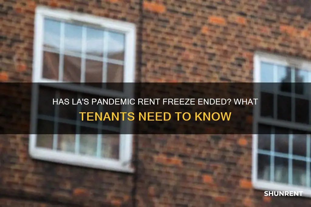 has the pandemic rent freeze ended in los angeles