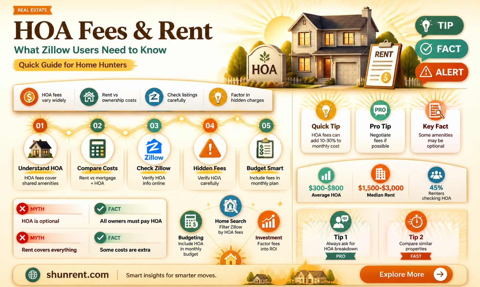 are hoa fees included in rent on zillow