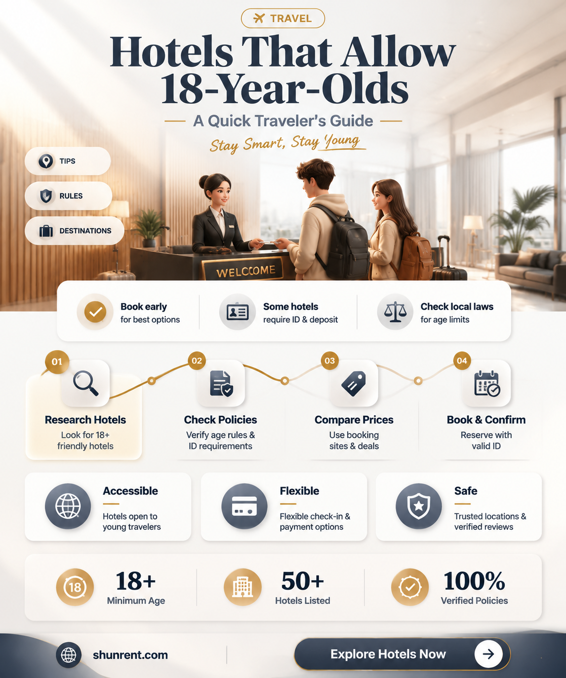 are there any hotels that rent to 18 year olds
