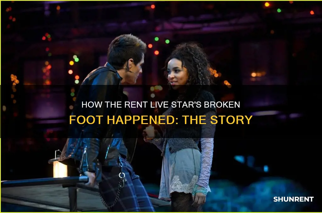 how did guy from rent live break his foot
